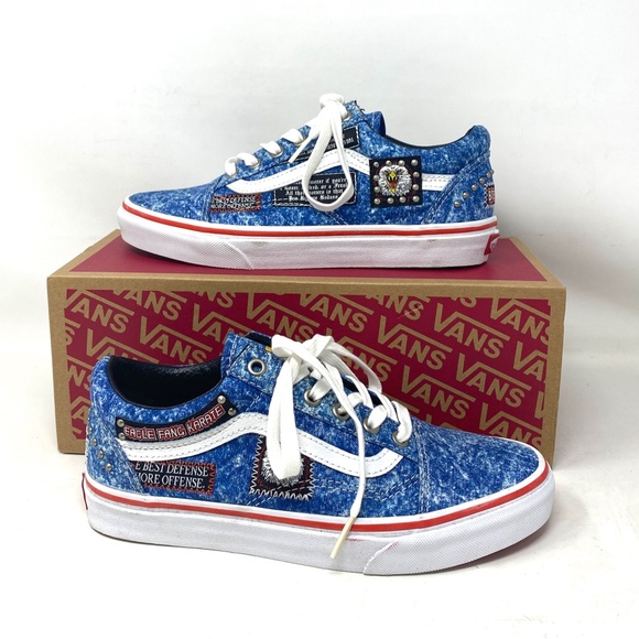 VANS Old Skool Shoe Cobra Kai Multi Canvas Sneakers Low Women's Size VN0A3WKT6GL - Picture 2 of 13